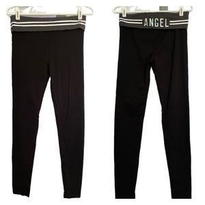 NWOT Victorias Secret Angel Fold over waist black leggings size S short